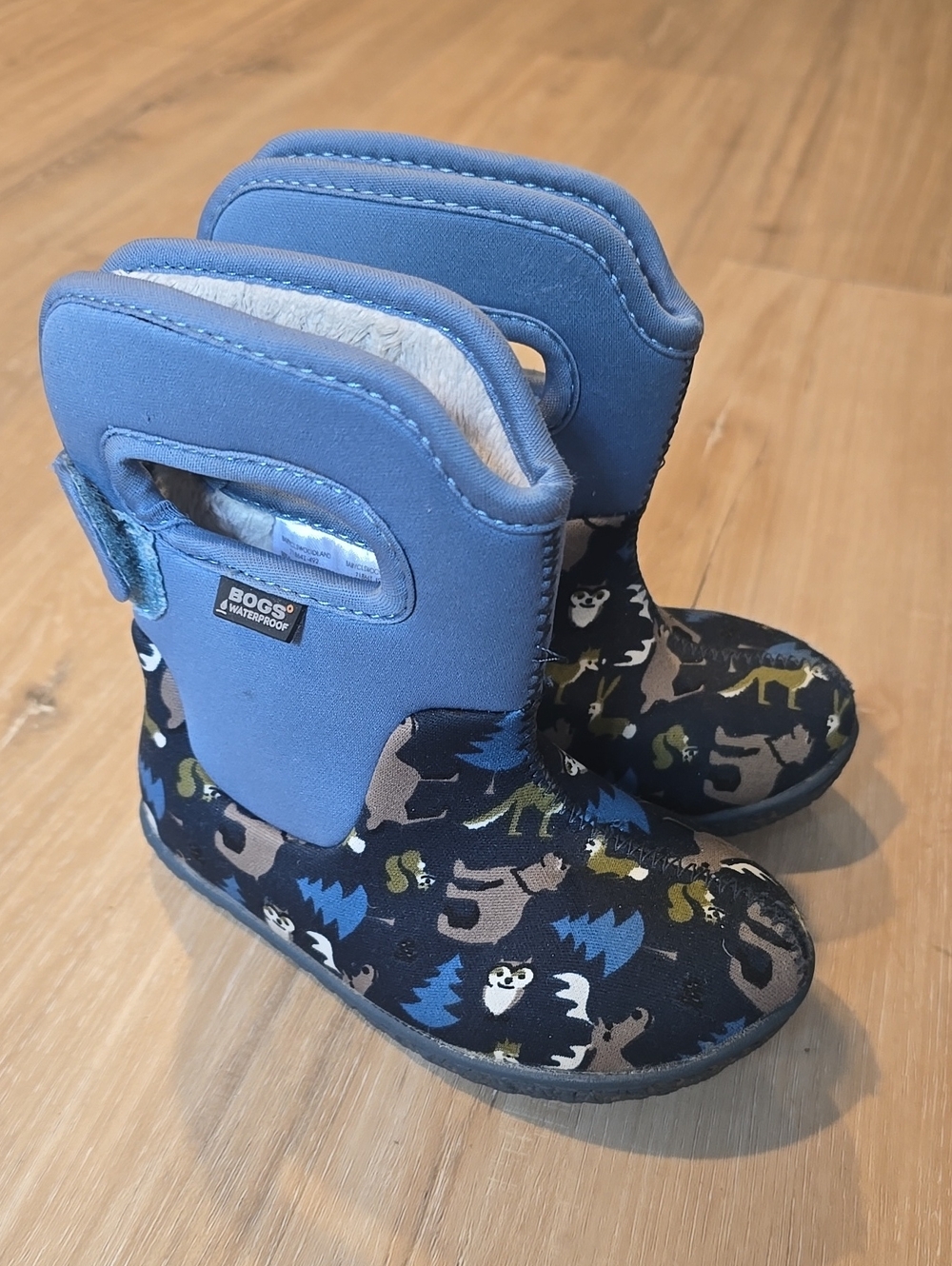 Bogs Kids Blue Woodland Animal Waterproof Rain Boots